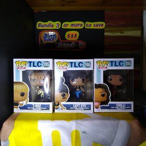 TLC T-Boz, Left Eye, Chilli Funko Pops 194 195 196 NIB  Rock Icons sold as a set